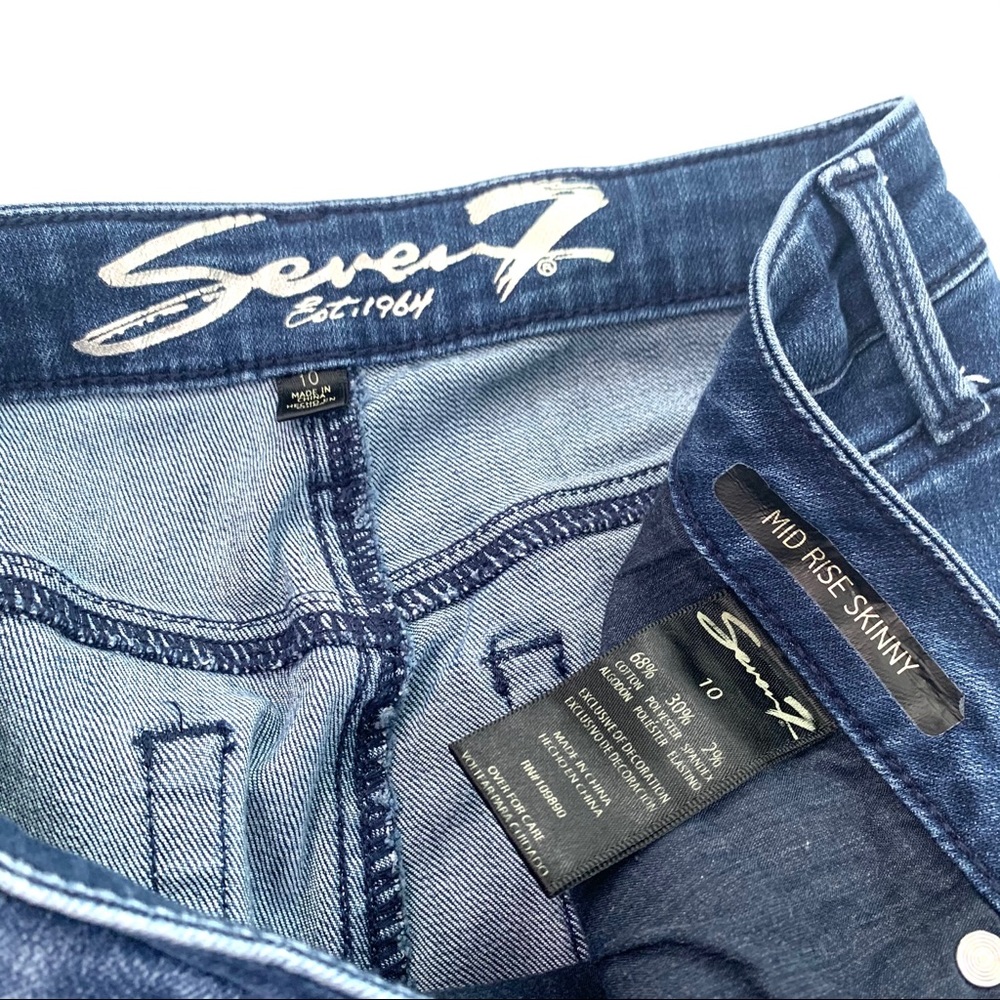 Seven7 Mid Rise Skinny Jeans | Washed Two Tone - Picture 3 of 8